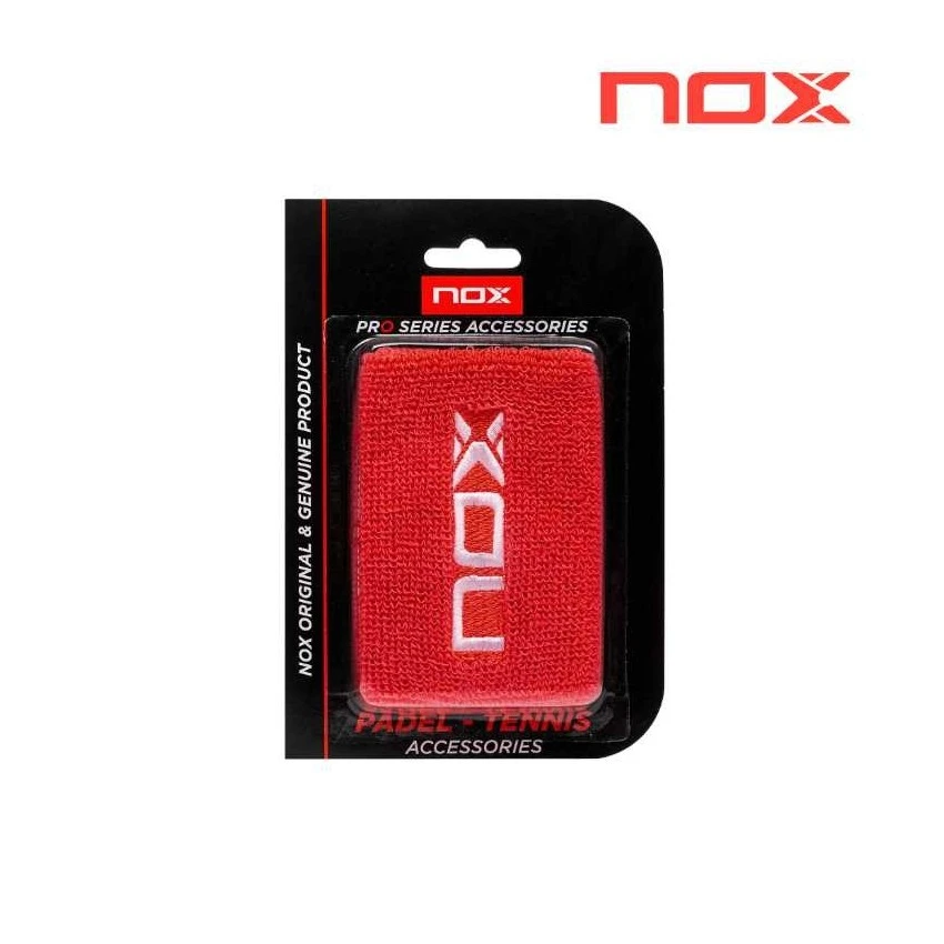 NOX MUÑEQUERA BLISTER 2UD ROJA CON LOGO BLANCO 3 NOX MUÑEQUERA BLISTER 2UD ROJA CON LOGO BLANCO