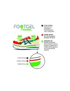 PLANTILLA DE GEL TÉCNICO PADEL FOOTGEL 9 PLANTILLA DE GEL TÉCNICO PADEL FOOTGEL -Pelotas Equipo Tienda plantilla de gel tecnico padel footgel 2